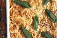 Golden Squash & Tangy Goat Cheese Fettuccine Gratin