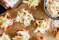 Crispy Wonton Cups with Spicy BBQ Chicken and Apple Slaw