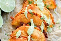 Zesty Crispy Chicken Tacos with Creamy Avocado Tomatillo