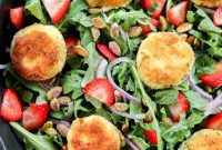 Warm Goat Cheese & Strawberry Arugula Bliss