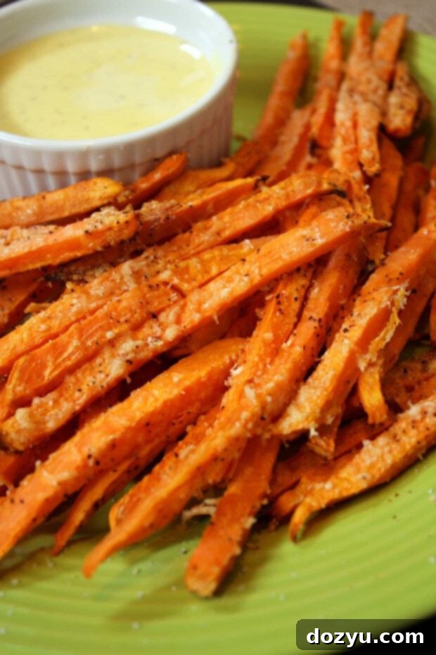Sweet Potato Parmesan Fries with Garlic Aioli
