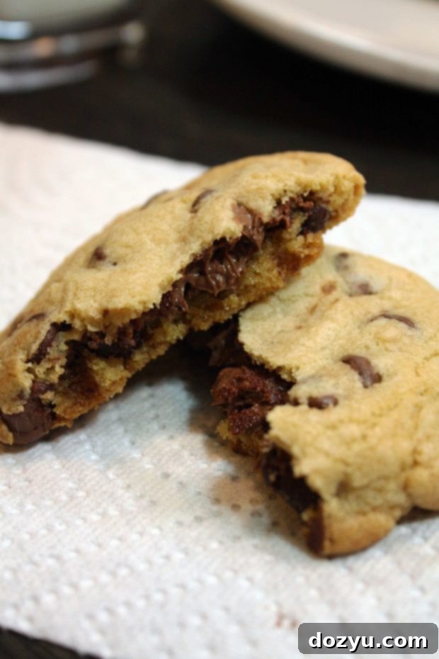Nutella Stuffed Chocolate Chip Cookies recipe card image