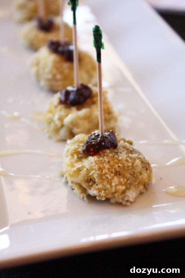 Oven Fried Goat Cheese with Honey & Fig Jam