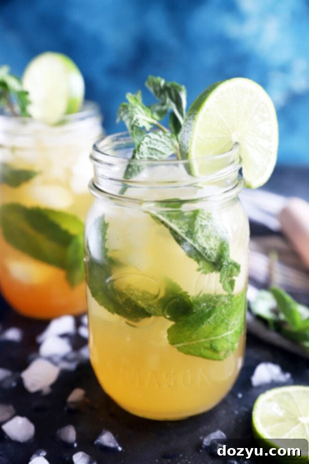 Midnight Mojito 6 Mint cocktail in mason jars picture
