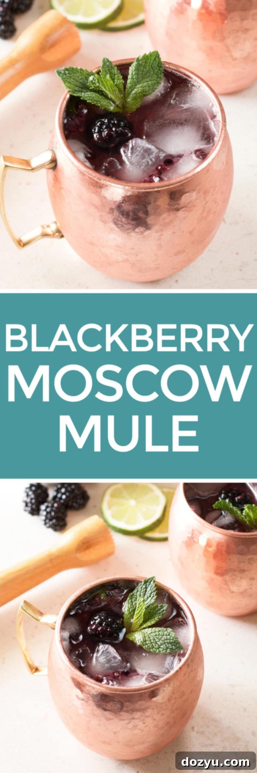Blackberry Moscow Mule recipe pin for Pinterest