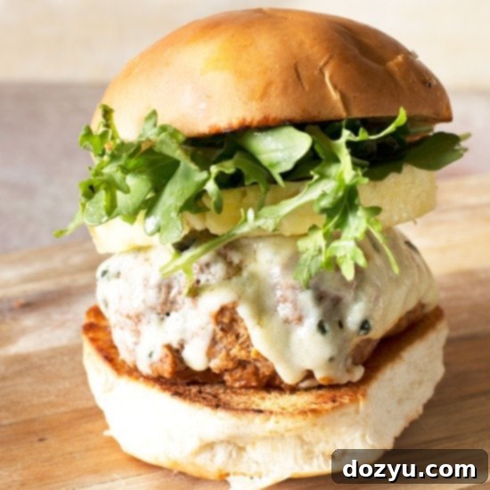 Tropical Buffalo Blue Cheese Turkey Burgers with Castello