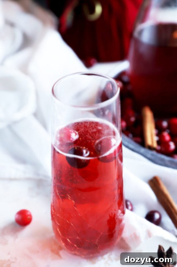 Cranberry champagne cocktail image