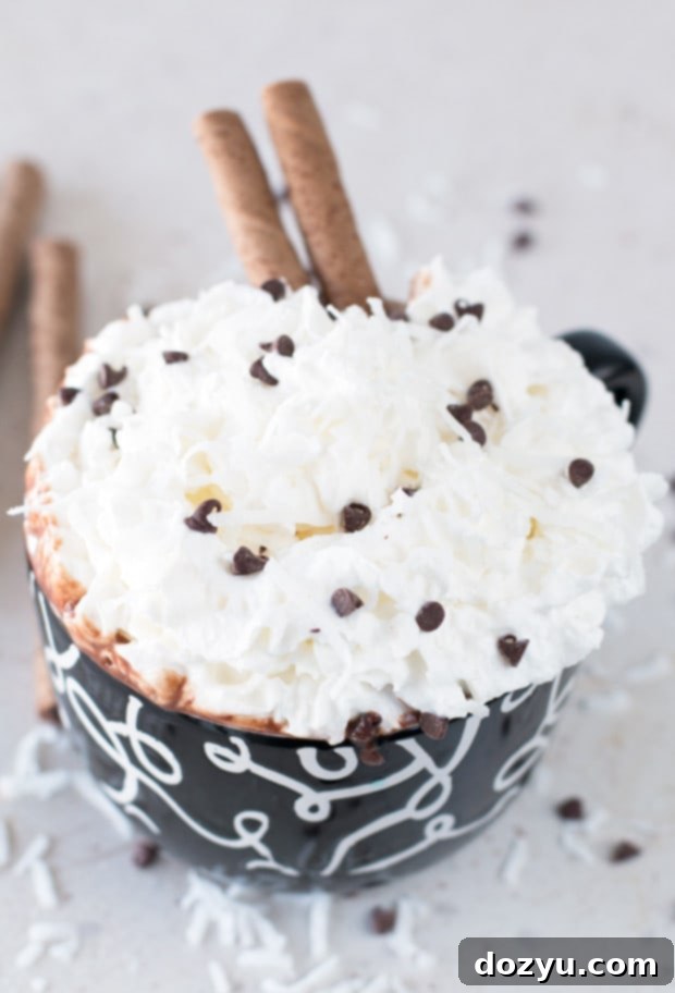 The Ultimate Boozy Coconut Hot Chocolate | cakenknife.com