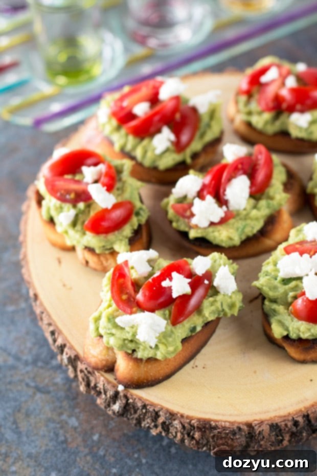 Fresh Avocado & Goat Cheese Crostini 4 Gourmet Avocado Goat Cheese Crostini with various toppings