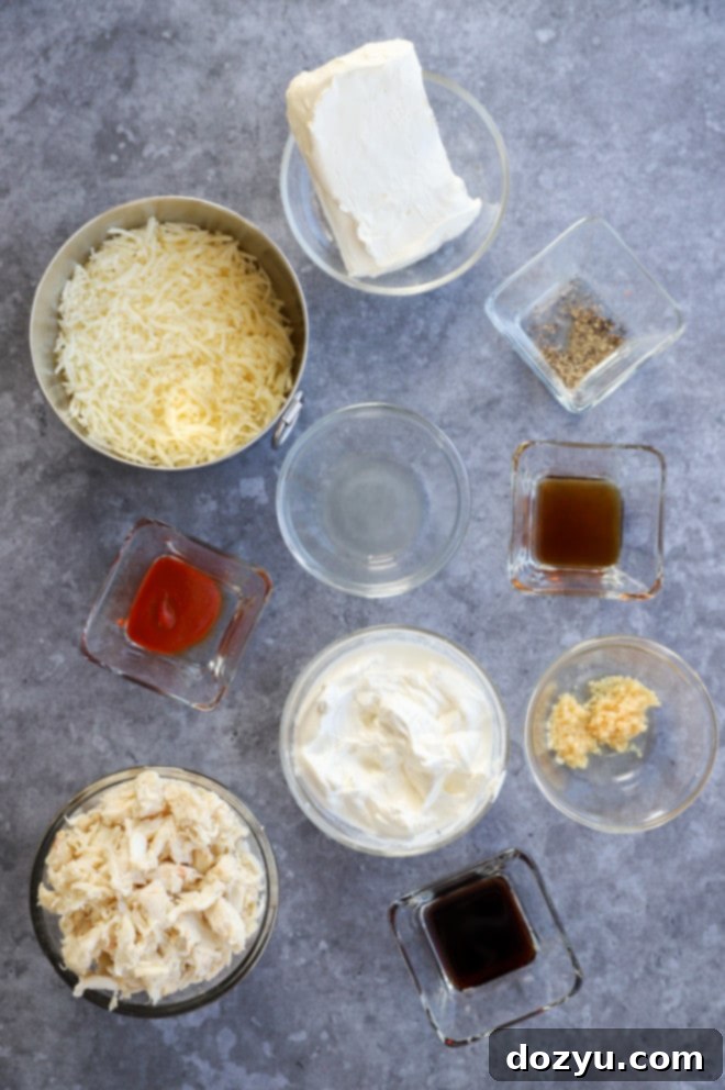 Ingredients for crab rangoon dip image