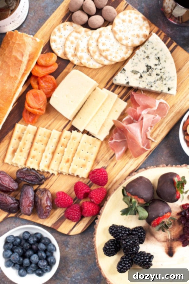 A romantic setting with a Valentine's Day cheese board, wine glasses, and ambient lighting