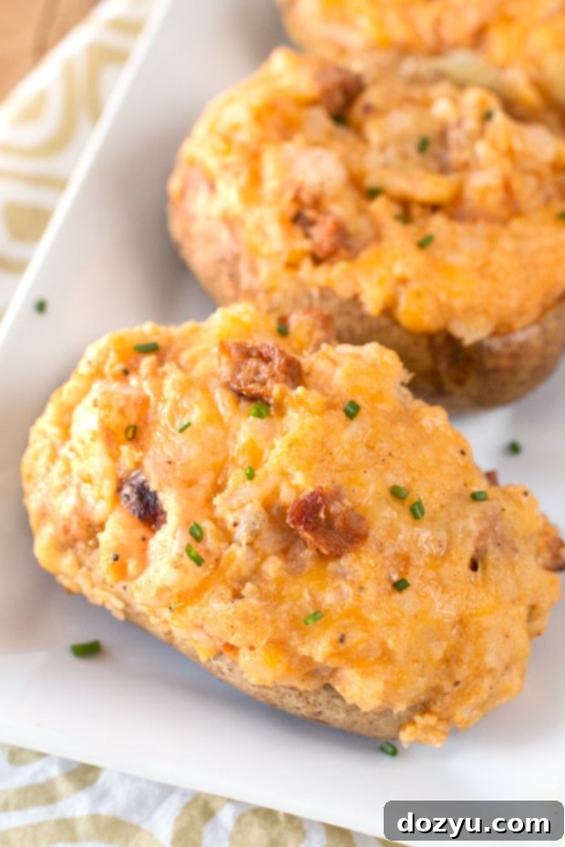 Cajun Shrimp & Andouille Sausage Stuffed Potatoes | cakenknife.com