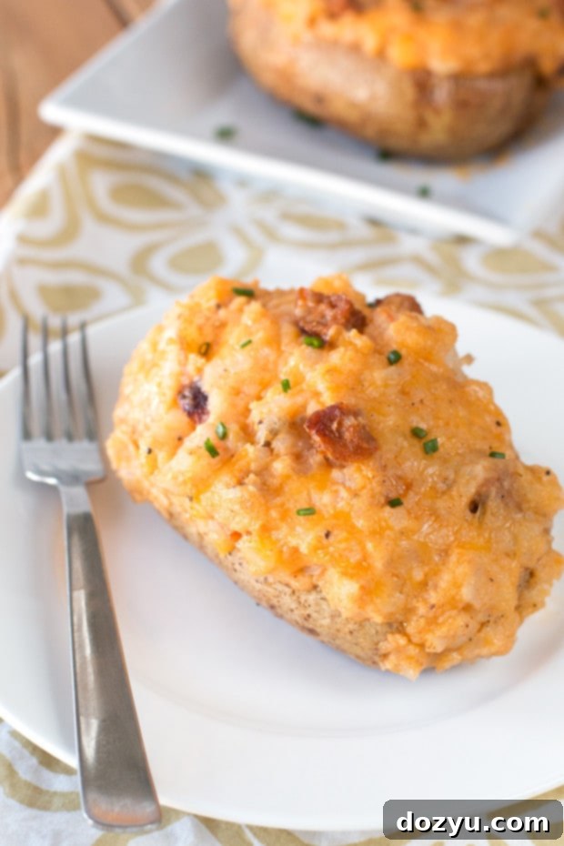 Cajun Shrimp & Andouille Sausage Stuffed Potatoes | cakenknife.com