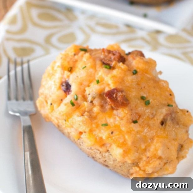 Cajun Shrimp & Andouille Sausage Stuffed Potatoes | cakenknife.com