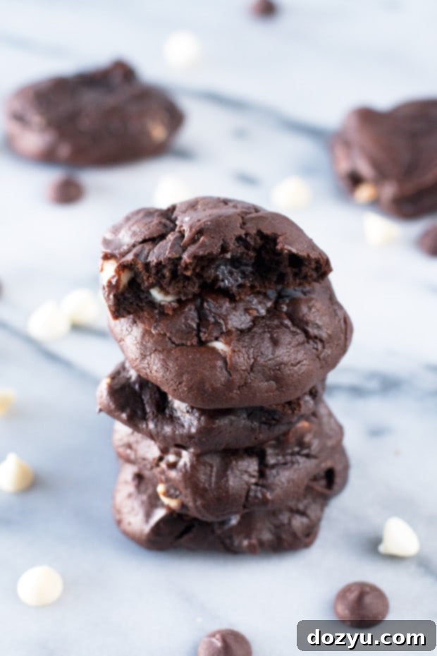 Triple Chocolate Avocado Cookies on a cooling rack
