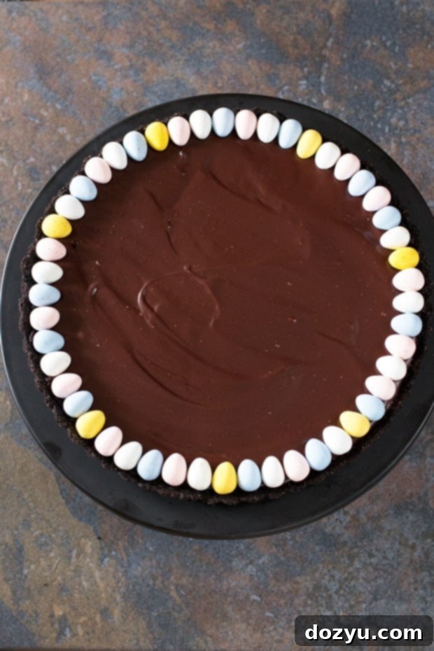 Beautifully plated Chocolate Bourbon Caramel Tart