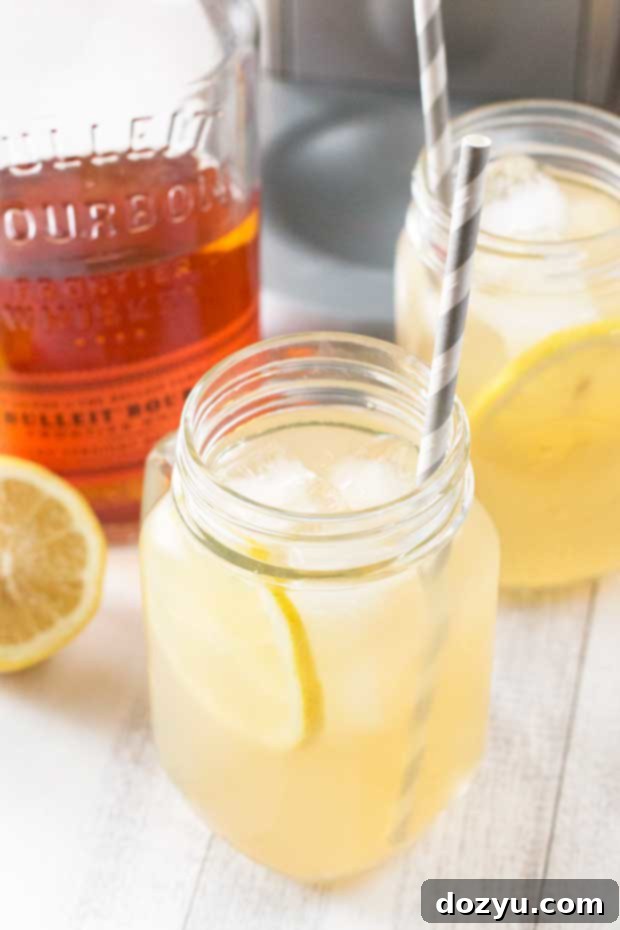 Sparkling Bourbon Peach Lemonade + A KitchenAid Sparkling Beverage Maker Giveaway! | cakenknife.com