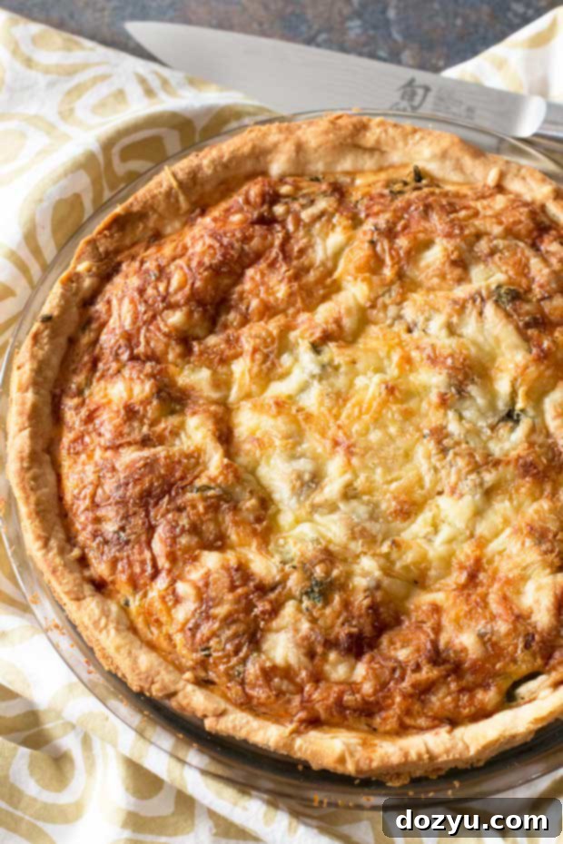 Bacon, Roasted Broccolini & Gruyere Quiche | cakenknife.com