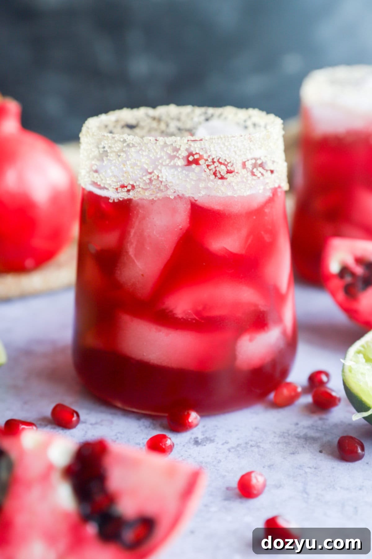 pomegranate margarita cocktail in a glass picture