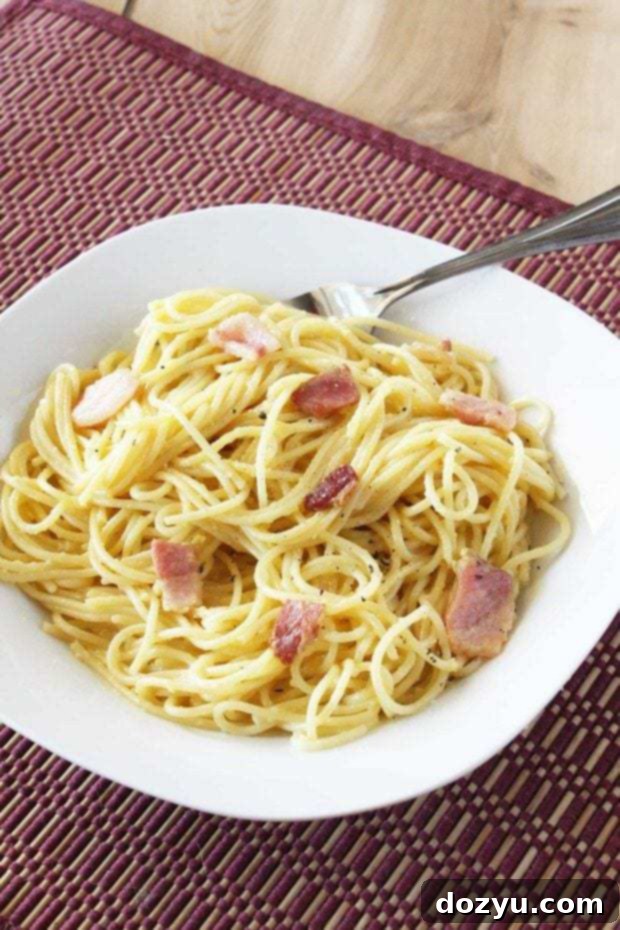 Delicious Spaghetti alla Carbonara dish