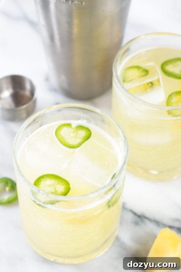 Close-up of Pineapple Jalapeño Smash with Garnish