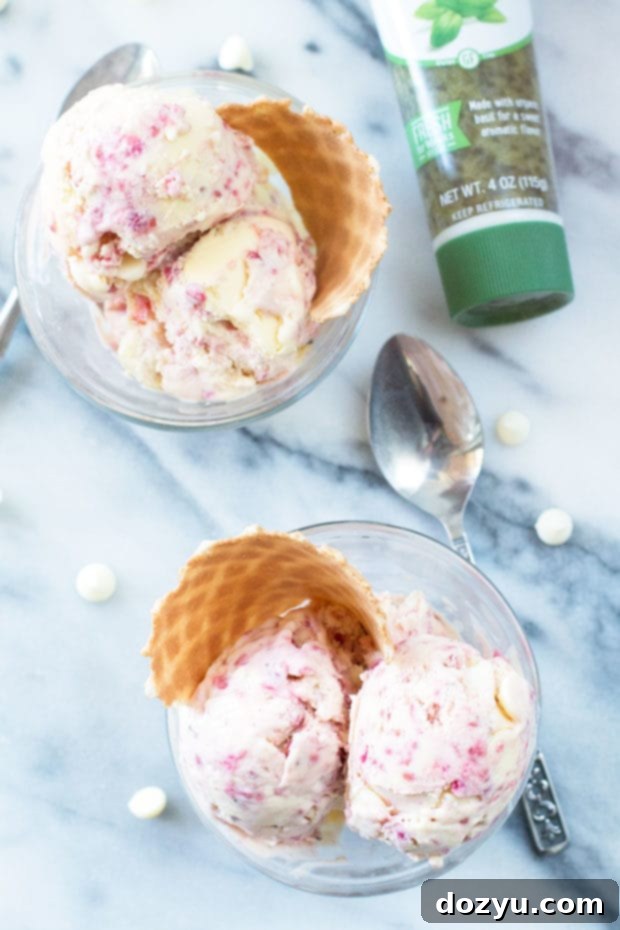 Lemon Raspberry Basil Ice Cream | cakenknife.com