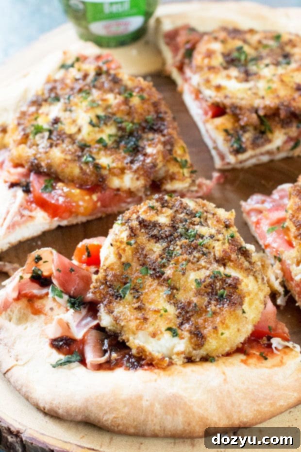 Fried Mozzarella Prosciutto Pizza | cakenknife.com