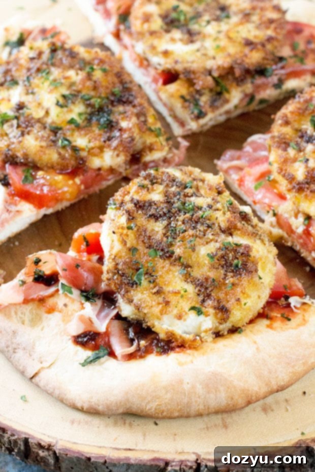 Fried Mozzarella Prosciutto Pizza | cakenknife.com
