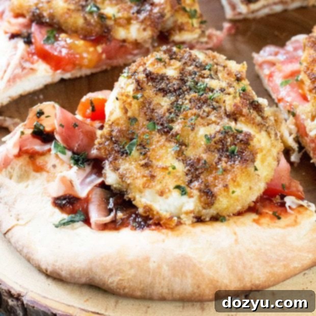 Fried Mozzarella Prosciutto Pizza | cakenknife.com