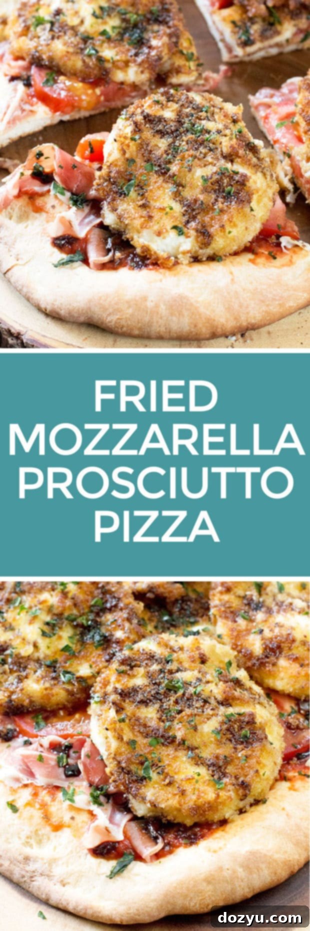 Fried Mozzarella Prosciutto Pizza | cakenknife.com