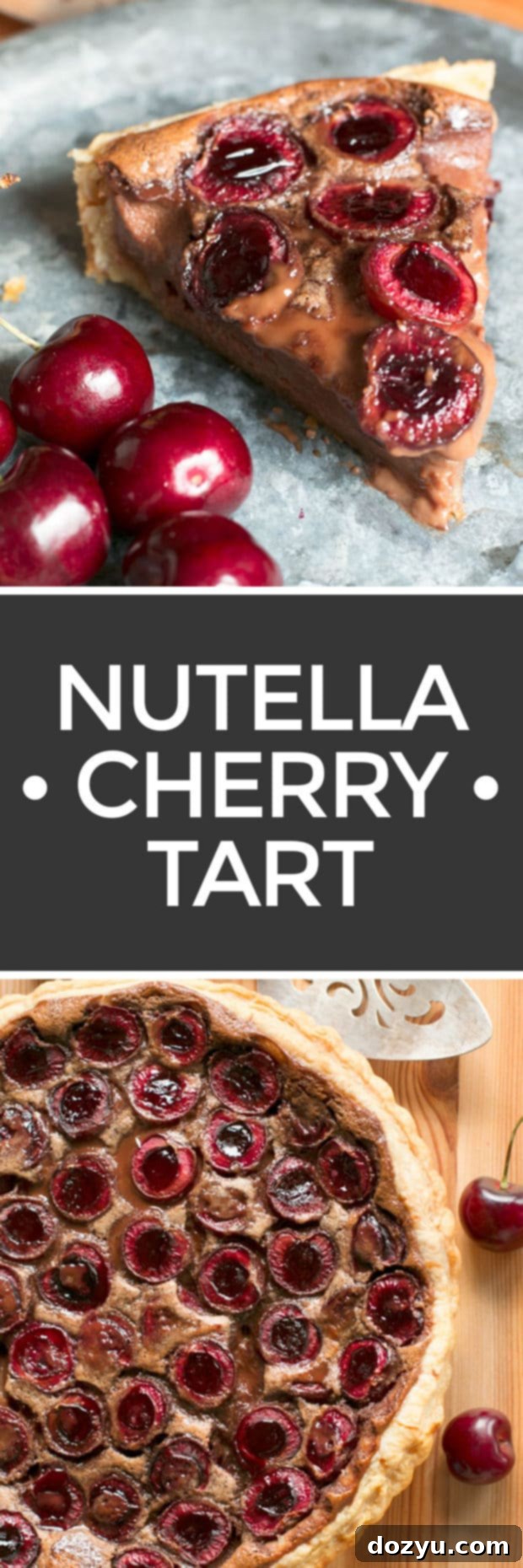 Nutella Cherry Tart | Pin this easy summer dessert
