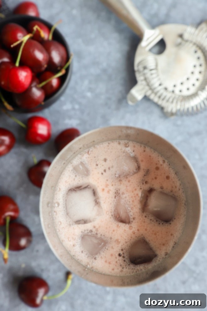 Cherry cocktail in cocktail shaker image