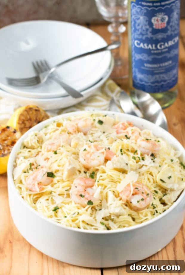 Lemon Shrimp & Artichoke Angel Hair Pasta | cakenknife.com