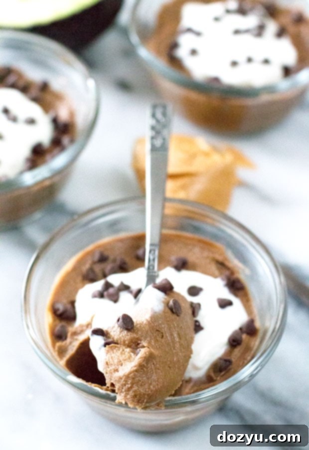 Rich and Creamy Vegan Chocolate Avocado Pudding with Peanut Butter
