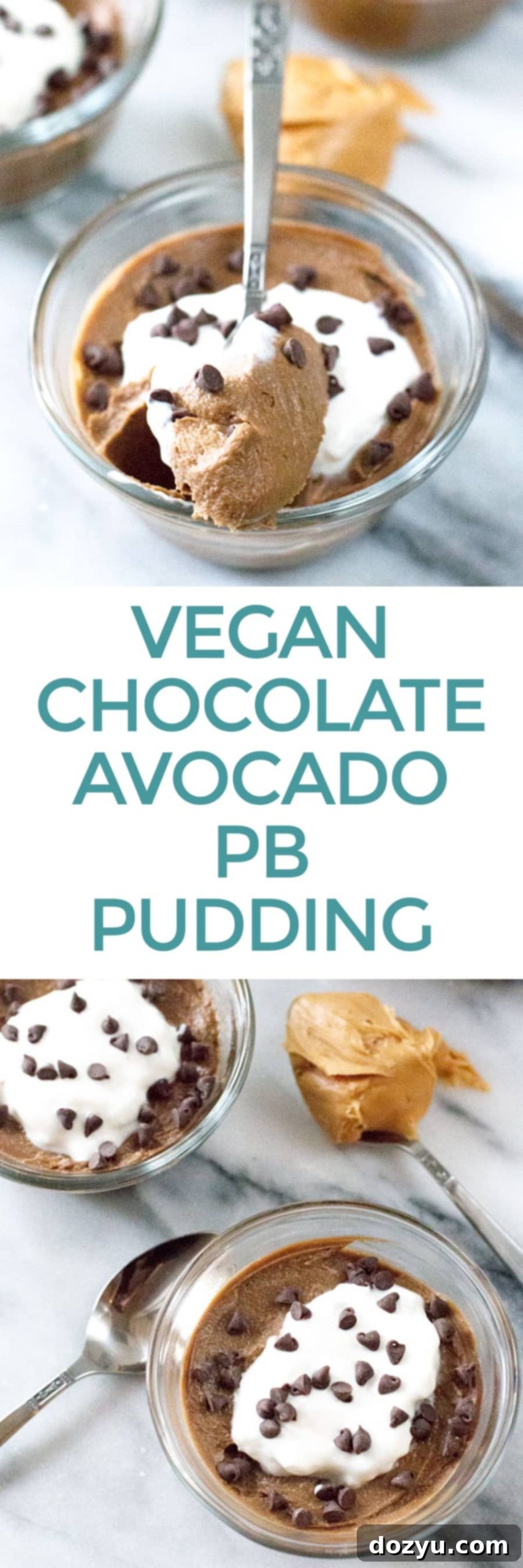 Best Vegan Chocolate Avocado Peanut Butter Pudding Pin