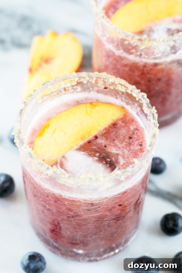 Peach Blueberry Margarita Recipe | cakenknife.com