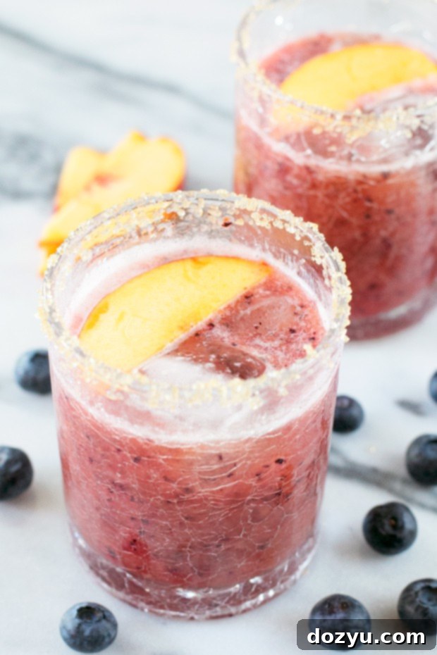 Peach Blueberry Margarita Recipe | cakenknife.com