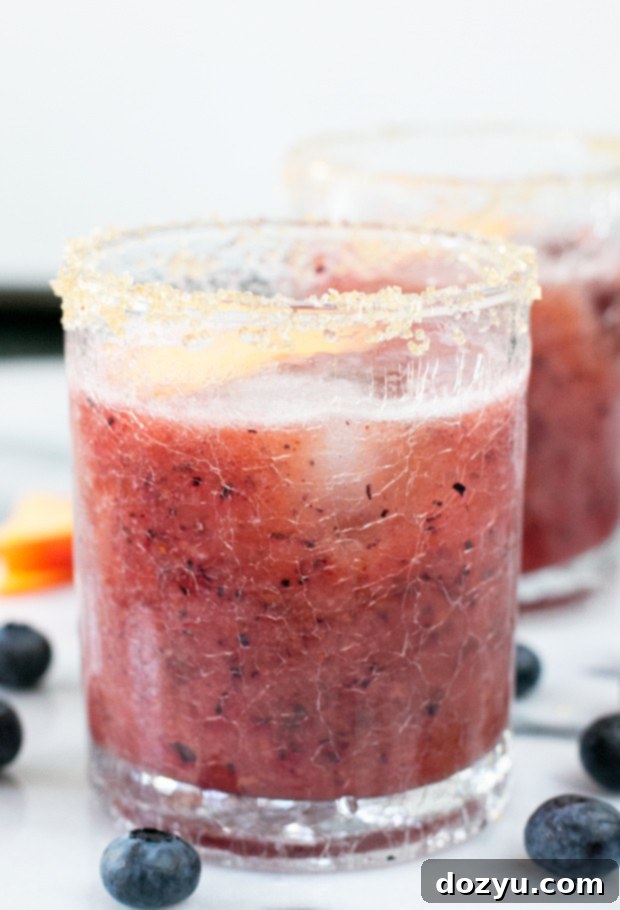 Peach Blueberry Margarita Recipe | cakenknife.com
