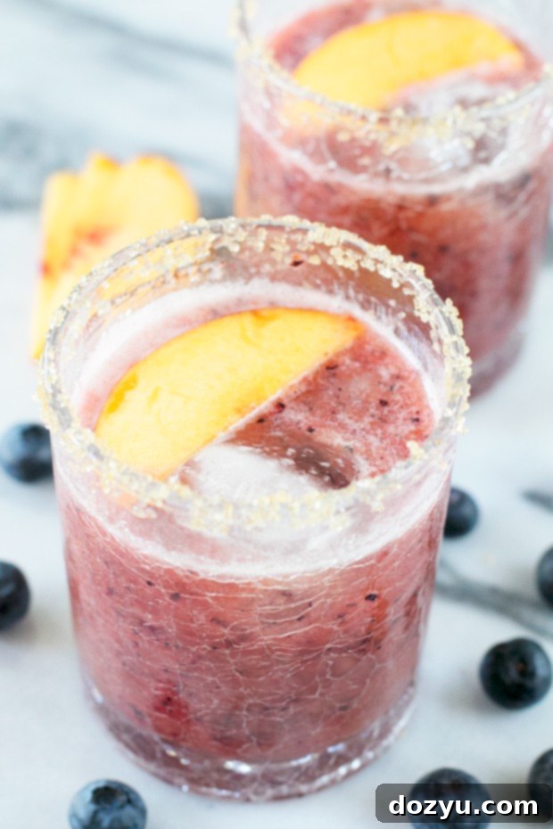 Peach Blueberry Margarita Recipe | cakenknife.com