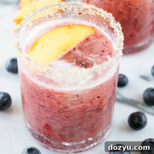 Peach Blueberry Margarita Recipe | cakenknife.com