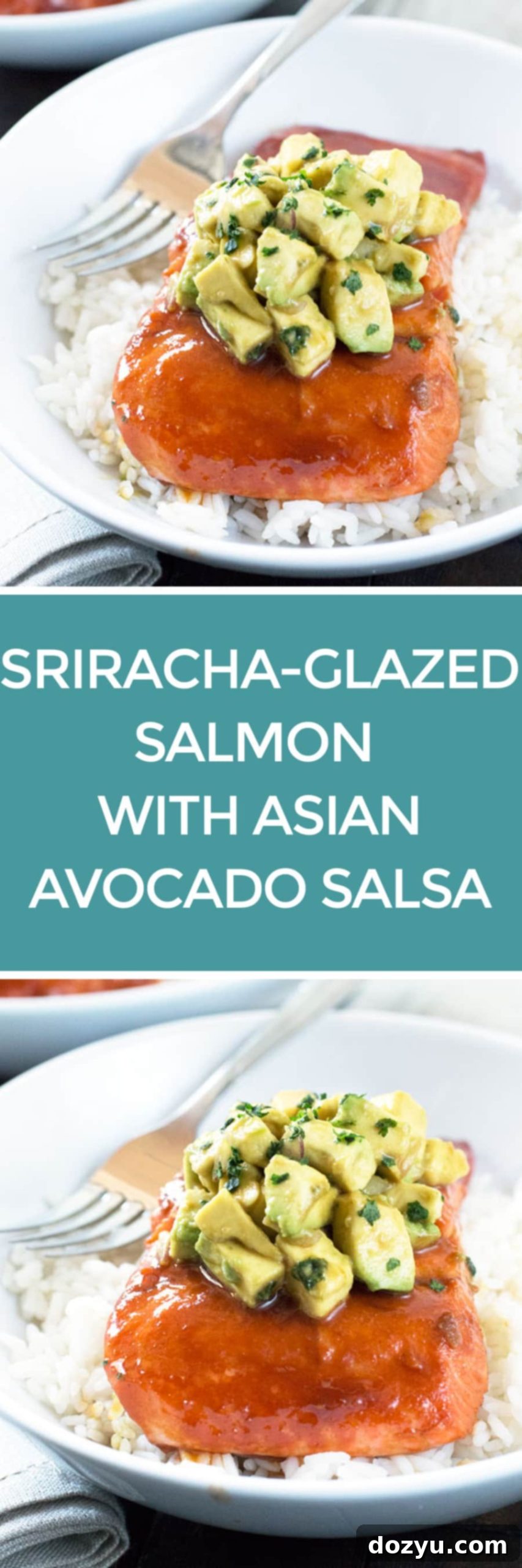 Sweet and Spicy Sriracha Salmon with Fresh Asian Avocado Salsa 5 Sriracha Glazed Salmon with Asian Avocado Salsa | cakenknife.com