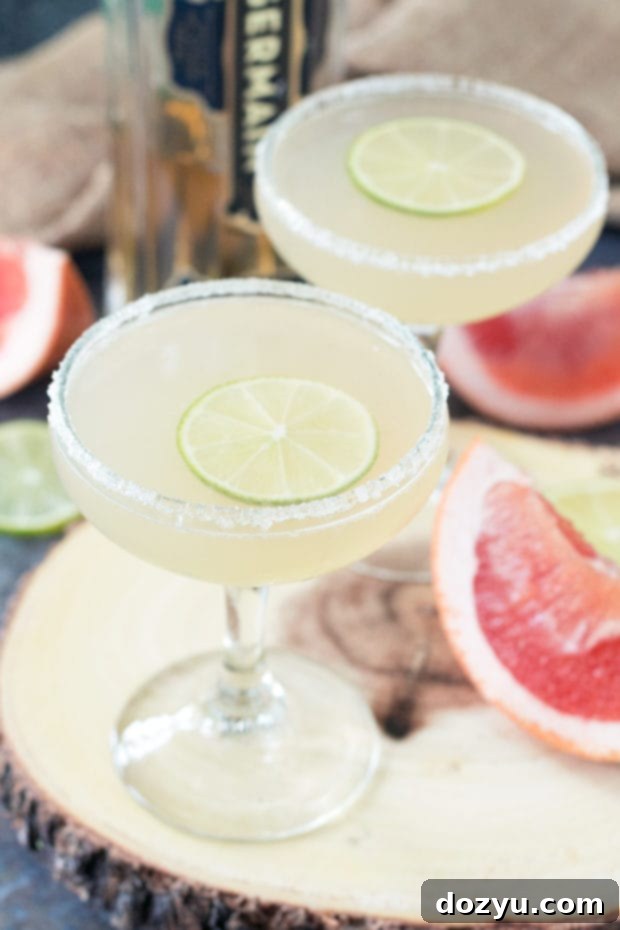 Joey's Elderflower Daiquiri served in a coupe glass with a lime wheel garnish
