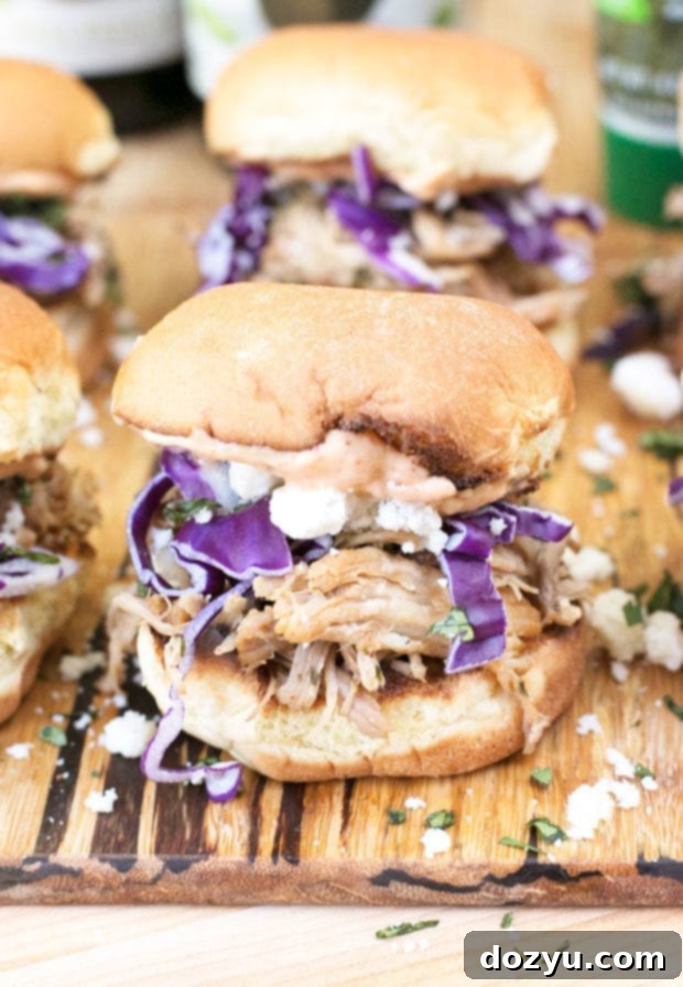 Crockpot with Cilantro Chili Lime Pulled Pork simmering to perfection