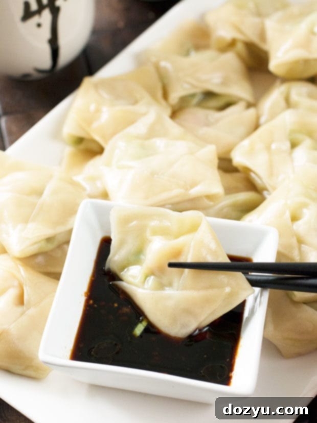 Zingy Ginger Shrimp Avocado Wontons 4 Steamed Shrimp Avocado Wontons with Ginger Dipping Sauce | cakenknife.com