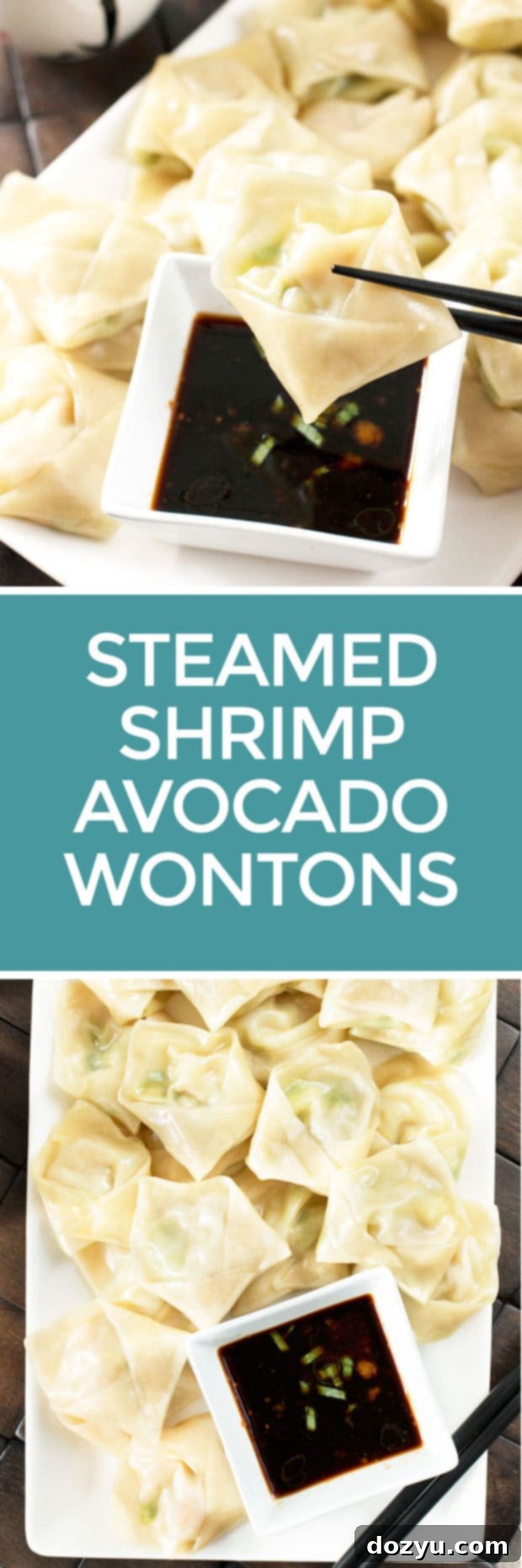 Zingy Ginger Shrimp Avocado Wontons 6 Steamed Shrimp Avocado Wontons with Ginger Dipping Sauce | cakenknife.com