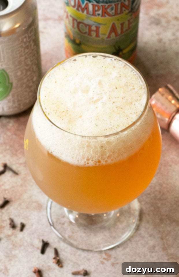 Pumpkin Bang recipe ingredients: whiskey, grated ginger, ground cloves, pumpkin ale, dry cider