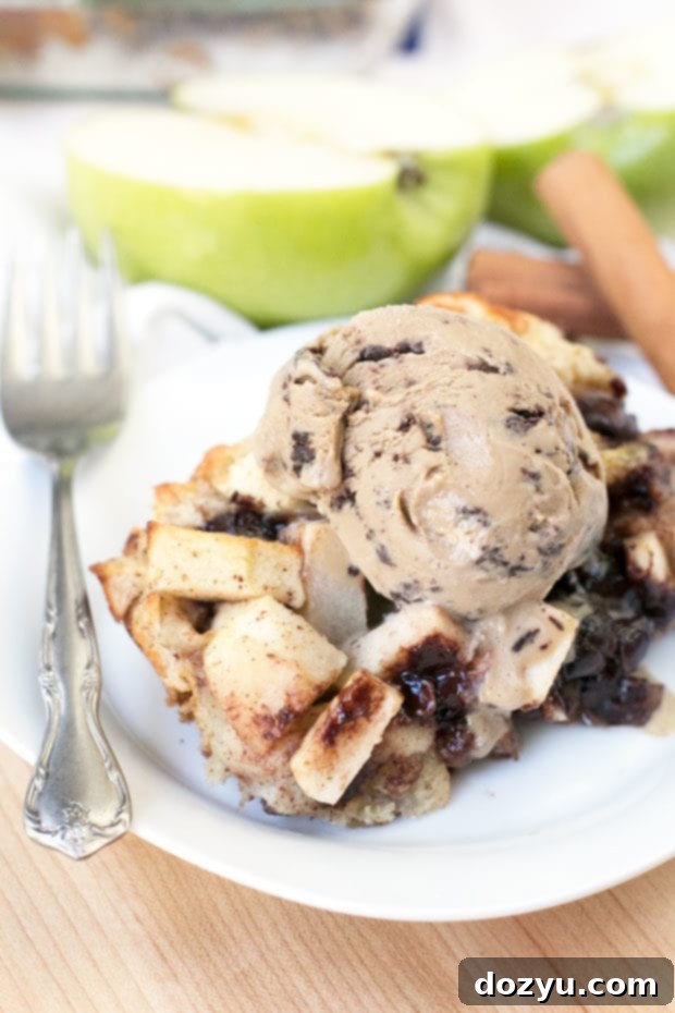 Chocolate Chip Apple Pie Bread Pudding | cakenknife.com