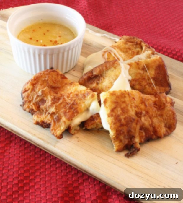 Fried Grilled Cheese Sandwich with Tangy Lemon Dipping Sauce