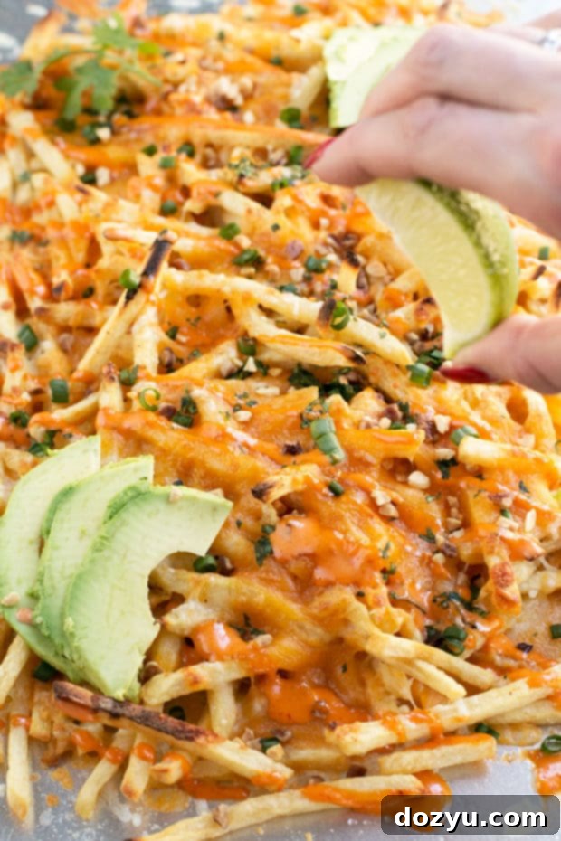 Bangkok Street Fries 3 Close-up of golden Thai Street Cart Fries with colorful toppings