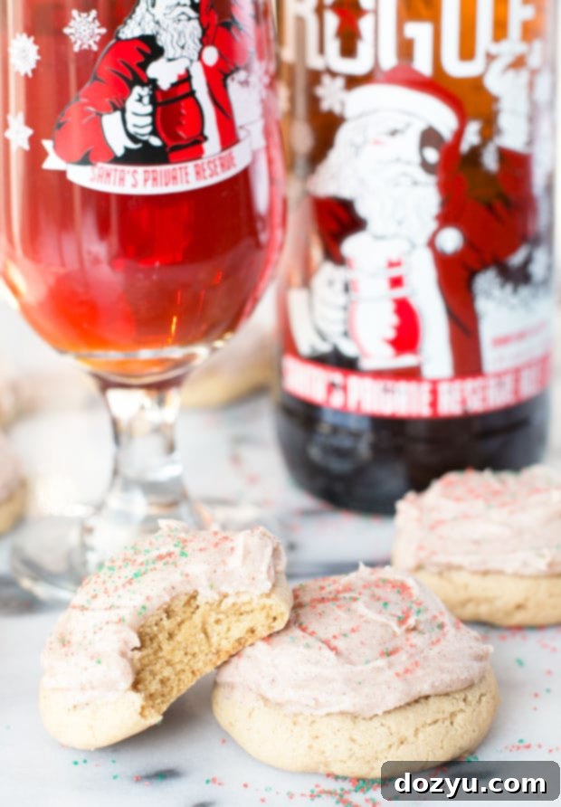 Ale-Kissed Christmas Sugar Cookies with Spiced Buttercream 2 Christmas Ale Sugar Cookies with Spiced Buttercream Frosting | cakenknife.com